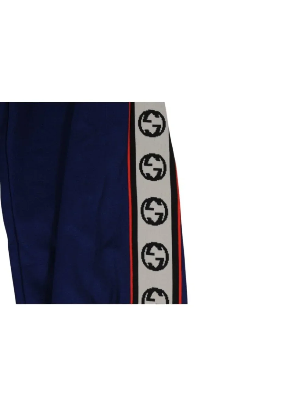 Gucci Men Side Panal Interlocking GG Track Pants Size Medium Blue Poly Cotton